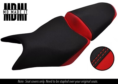 PASST FÜR HONDA CBR 300 R 15-23 MASSGEFERTIGTER GRIFF VINYL SITZBEZÜGE SET SCHWARZ & ROT