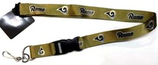 Los Angeles Rams New Logo Gold with Blue Letters Keychain Detachable Lanyard-New