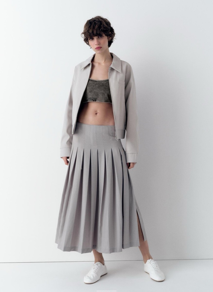 スカート Side slit pleated skirt gray Amazon.com: REHJJDFD Women's Solid Pleated Skirt Business A