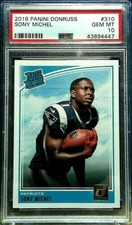 Sony Michel RC 2018 Panini Donruss Rated Rookie Card#310 PSA10!Patriots RB RC