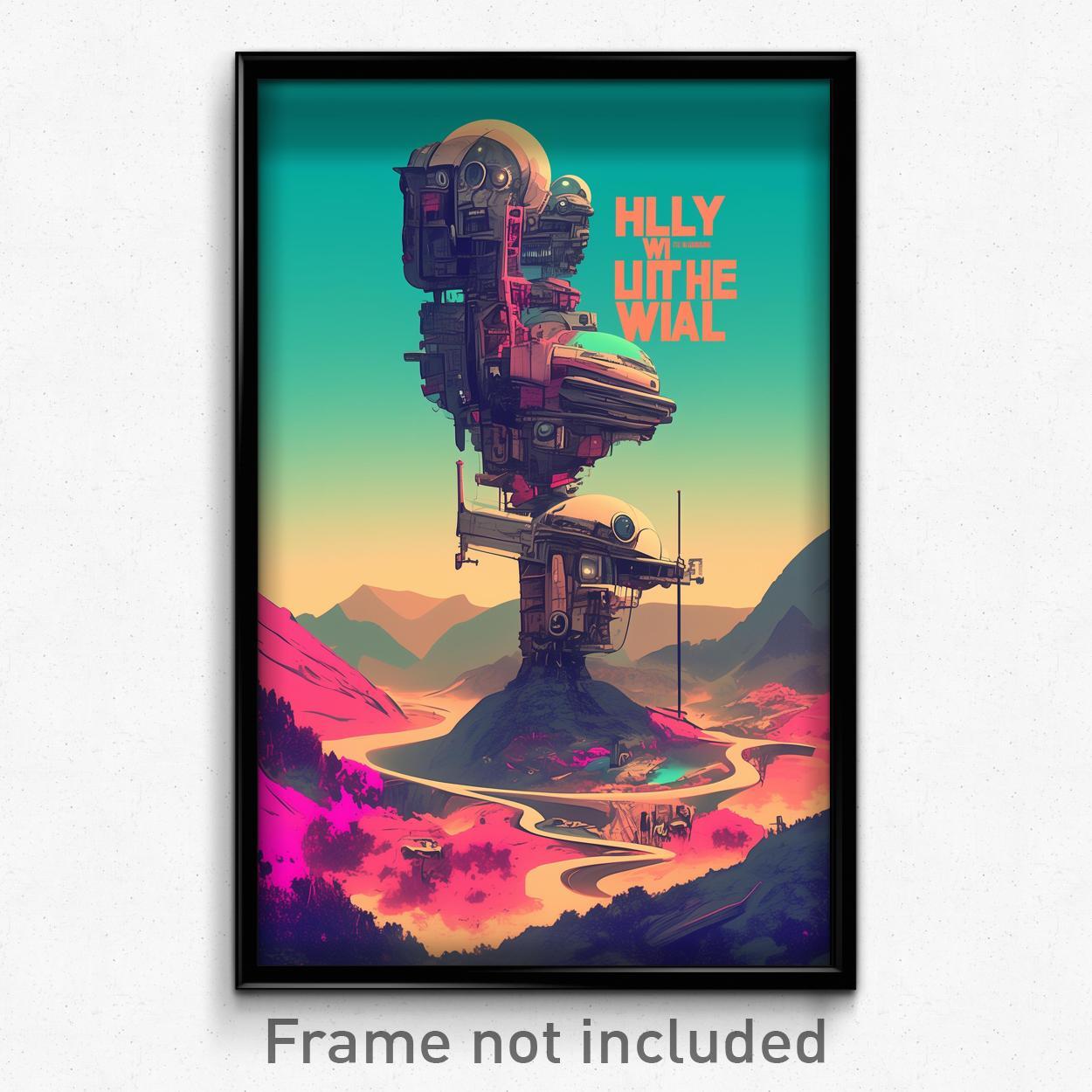 Psychedelic Trippy Retro Cartoon Movie Art Poster - Humble Valley Film Print