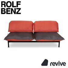 Rolf Benz Nova Zweisitzer Sofa Grau Orange Stoff Funktion Couch Schlaffunktion