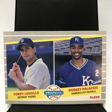 1989 Fleer Baseball Torey Lovullo / Robert Palacios Rookie RC #648 Tigers Royals