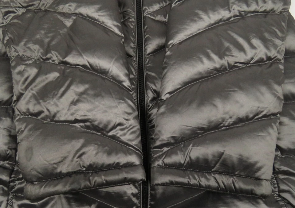 NUEVO SIN ETIQUETAS Calvin Klein Premium Plumón Embalable Acolchado Con Capucha Cremallera Completa Chaqueta Puffer L Foto 2 de 4