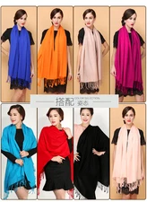 DX High Quality Australian Merino Wool Scarf Wrap Long Shawl Solid Color PR14008