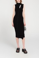 Versace Slashed Turtleneck Midi Dress