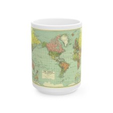 Taza de café blanca mapa del mundo (1932) (mapa)