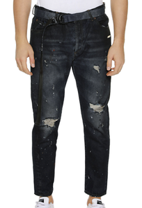 off white distressed jeans