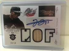 #10/10 (ONLY 10 1/1) 2014 CLASSICS AUTO AUTOGRAPH BAT JERSEY PATCH FRANK THOMAS