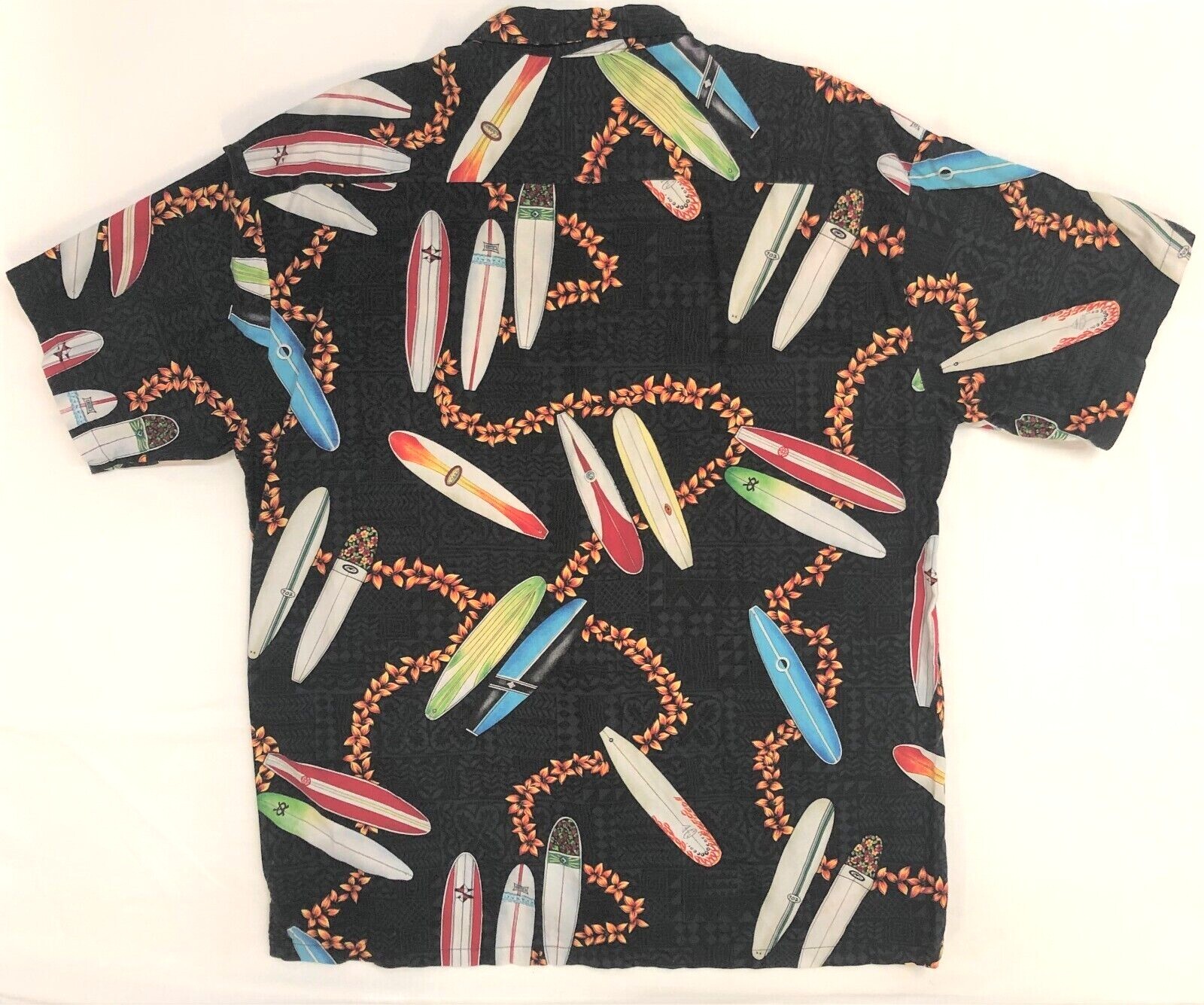 Robert Stock Hawaiian Shirt Surfboards Lei Large + Co… Gem