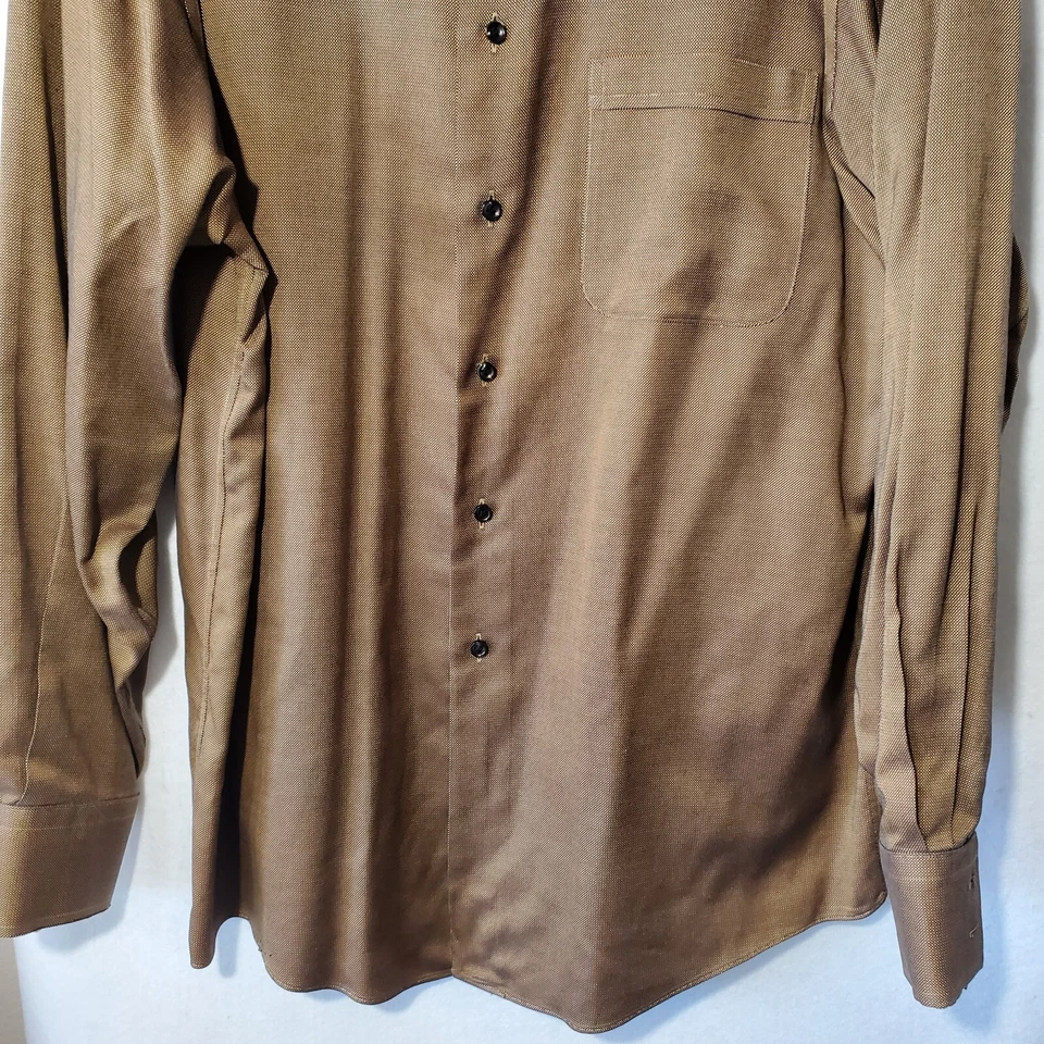 Murano Shirt Men's 16.5 / 35 Gold Label Long Sleeve Dress Shirt Brown  - Image 4 of 4