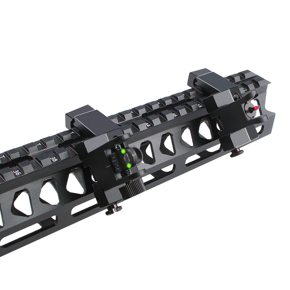 Fiber Optics 45 Degree Offset Flip Up Iron Sights Low Profile Rapid