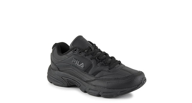 fila black leather shoes