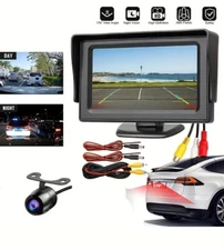 4.3" Car monitor mini night vision reverse camera backup rear view parking kit
