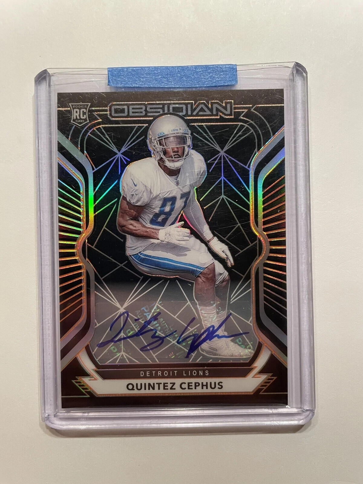 Quintez Cephus Panini Obsidian #192 Autograph-Electric Etch Orange