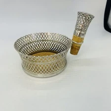 Napier Silver Plate Vintage Champagne or Wine Pierced Coaster 4" with Cork