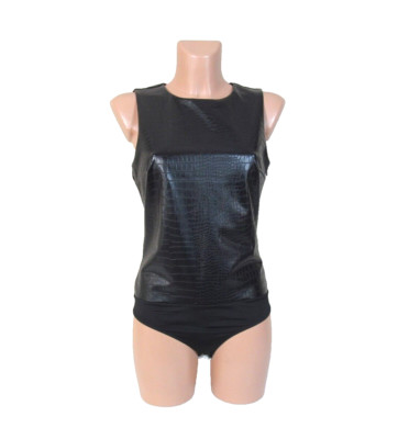 EXPRESS SIZE M NWT FAUX LEATHER CROCO PRINT BODYSUIT MSRP $58