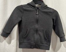 Cat  Jack Toddler Boy Long Sleeve Zip Up Sweatshirt Hoodie Charcoal Gray Sz 2T