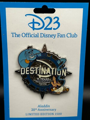 D23-Disney Pin Aladdin 20th Anniversary Pin- LE