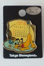 Tokyo Disney Resort Pin 2001 Calendar Series June Pluto TDR JAPAN 