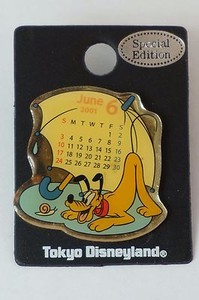 Tokyo Disney Resort Pin 2001 Calendar Series June Pluto TDR JAPAN