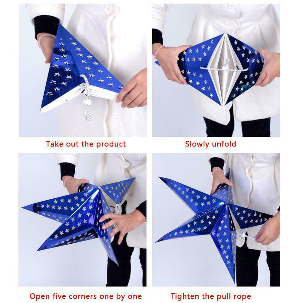 120/90/60/45/30cm Hanging Star Party Paper Lamp Shade Lantern Christmas