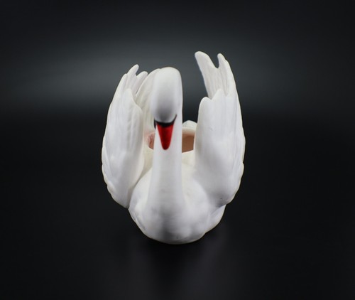 Goebel SWAN CANDLE HOLDER White Porcelain Bisque Votive - Picture 5 of 11