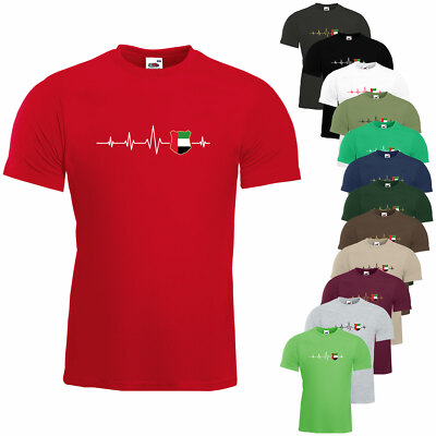 Arabische Emirate Emirates Herzschlag T-Shirt Herz Puls Nation Funshirt