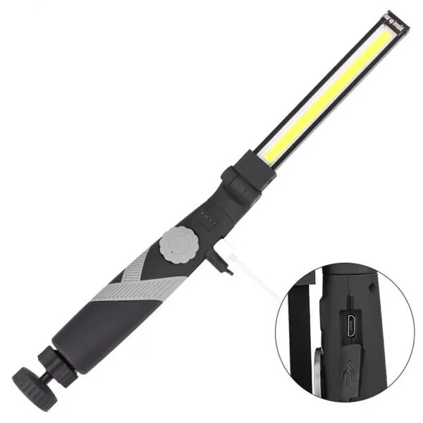 Lampada da Lavoro LED Ricaricabile Potente 700L Cob Torcia Magnetica Officina - Miniatura 6
