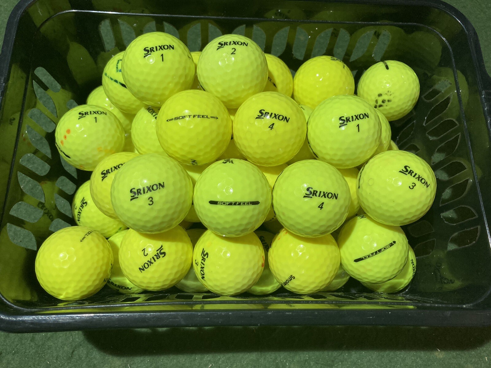 24 SRIXON SOFT FEEL YELLOW GOLF BALLS PEARL / GRADE A CONDITION eBay