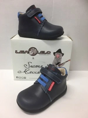 Lea Lelo Infant Boys Casual Boots In Navy Leather (11041O)