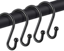 Metal Shower Curtain Hooks Rust Proof Shower Curtain Rings Black Shower Curta...