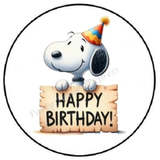 BEAGLE BIRTHDAY CAKE ENVELOPE SEALS LABELS STICKERS PARTY FAVORS