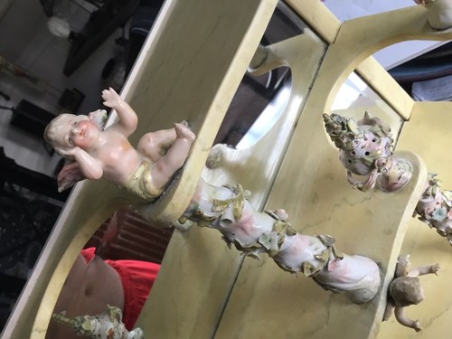 AUTHENTIC RARE 1880’s Antique Meissen Porcelain Cherubs Shelf Figurines Display - Picture 2 of 12