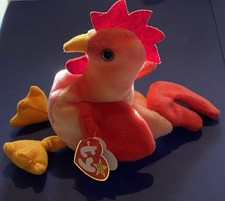 TY Beanie Baby Retired-  Strut  The Rooster-Birthday March 8, 1996- Preowned