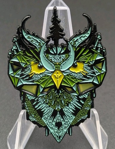 Kater The Alchemist x Festi Daze Signed Enamel Art Pin Auto Autographed Owl