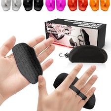 Anti Slip Workout Grips Ergonomic Rubber Palm Protector for 1 Pairs Black-1