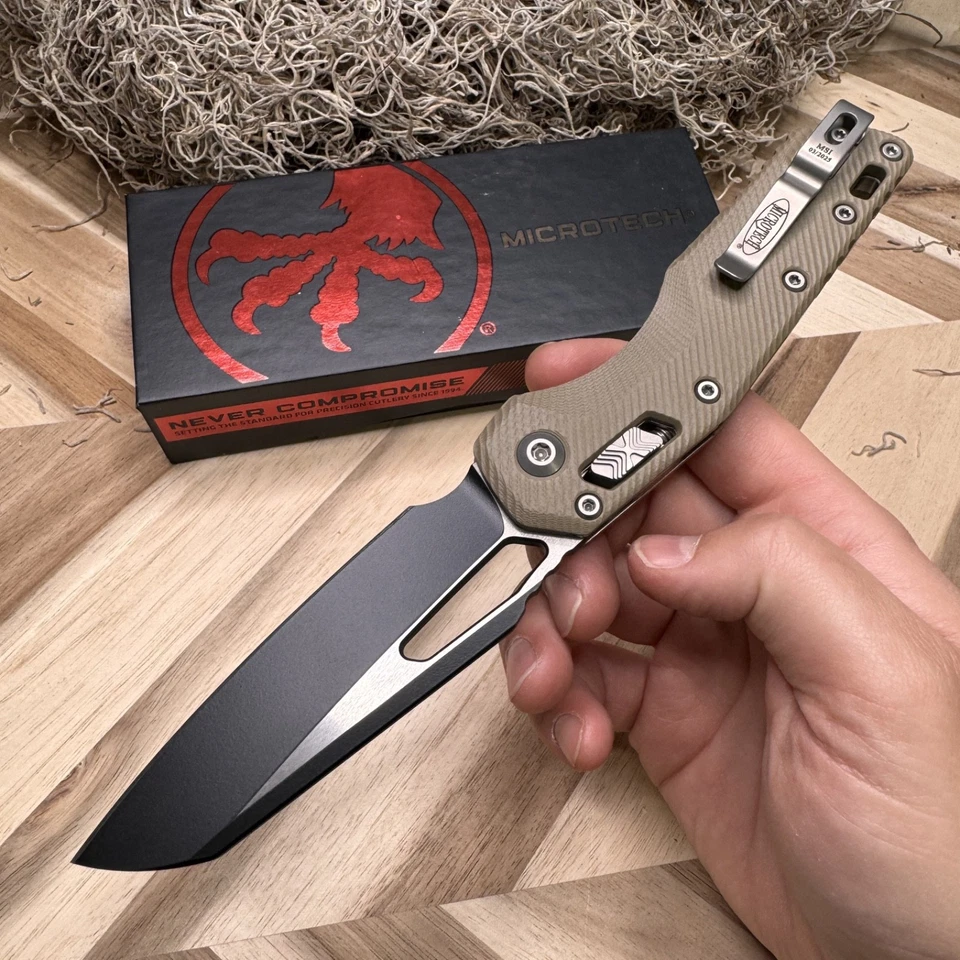 Microtech MSI Ram-Lok Knife – Tan G10 Handle, Premium EDC Folding Knife - Image 2 of 4