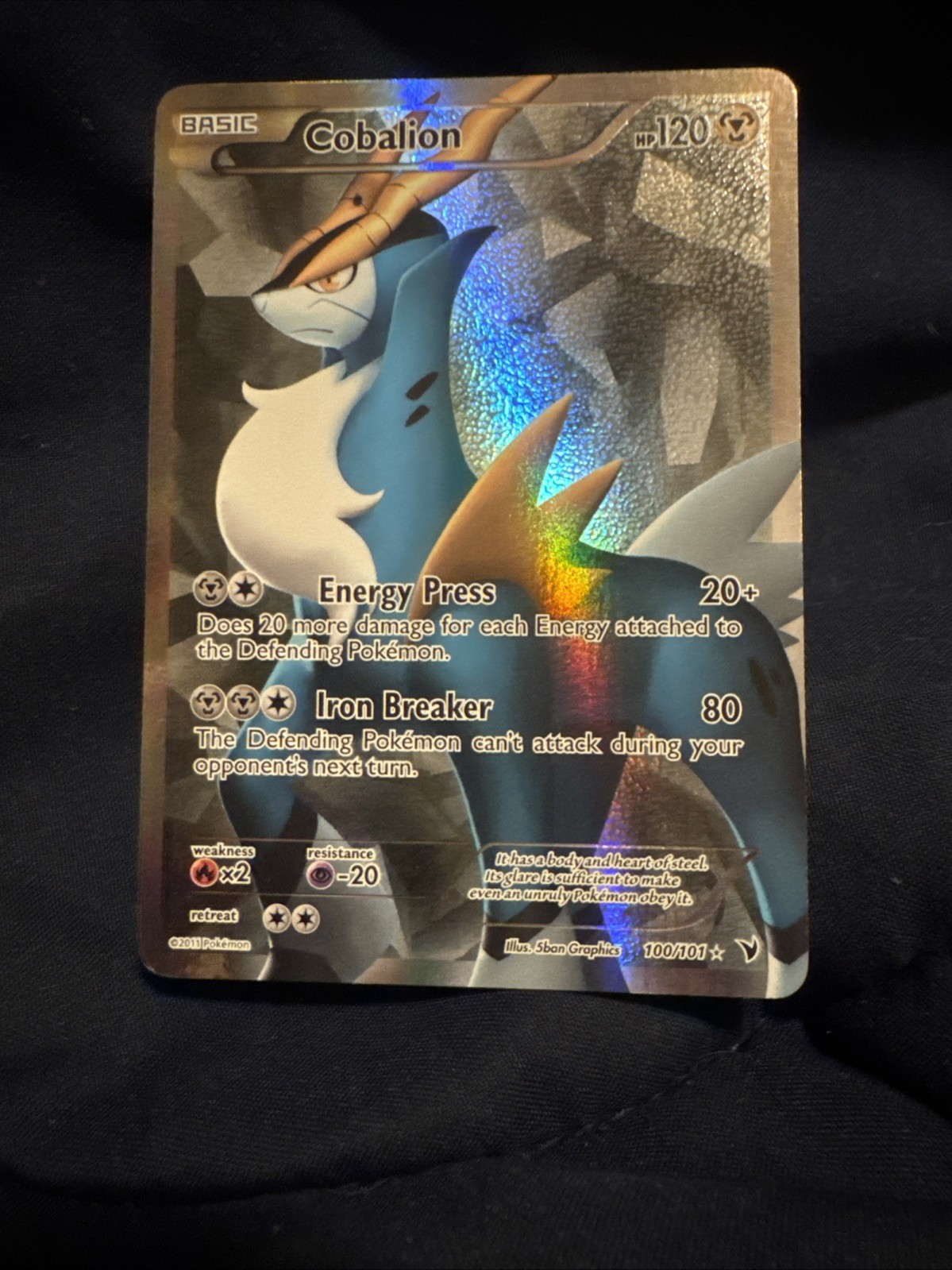 Cobalion (100 Full Art) Ultra Rare Noble Victories 100/101 NM