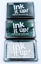 Lot Of 3 Ink It Up Pigment Ink Stamp Pads New Sealed Silver Black Metallic Gold