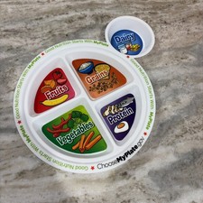 Kids Good Nutrition Plastic 5 Sections Divided Plate BPA Free, Microwave Safe