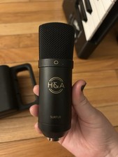 H A SURFUR Pro Audio Cardioid Condenser Microphone Black XLR 3 Pin Wired