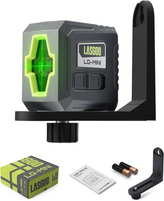 1 Inch Mini Self-Leveling Green Laser Level, 2Pcs AA Batteries, Magnetic Stand