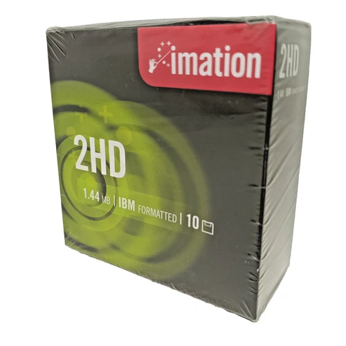Boîte neuve scellée 10× disquettes Imation 2HD 3.5" 1.44 Mo - IBM New Old Stock