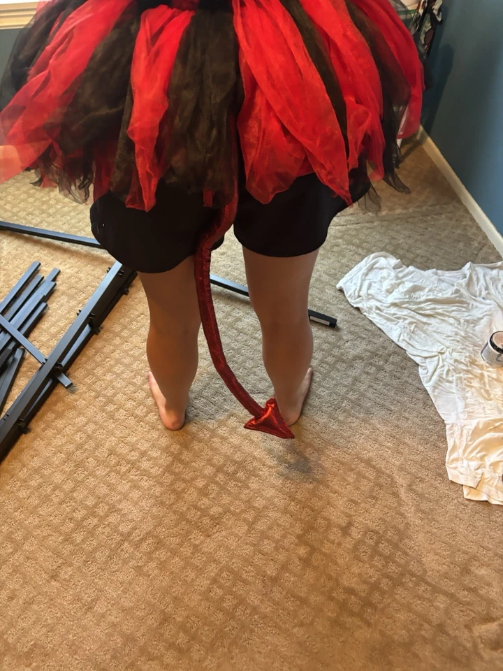 Spirit Halloween Tutu One Size Tulle Ballerina Devil Skirt Red /Black Costume - Image 2 of 4