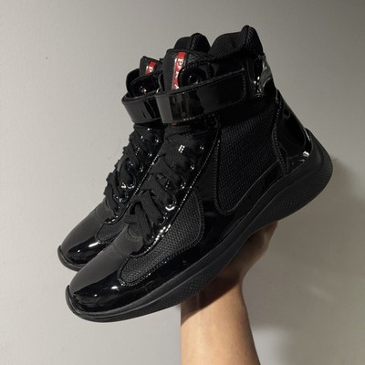 Size 8.5UK(9.5-10M) Prada American Cup High Black Patent