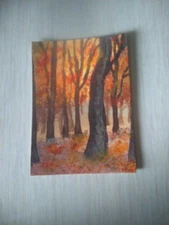 ACEO Original Mixed Media Painting Art Card ATC Landscape Scenery 119
