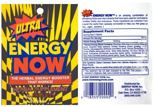 Ultra Energy Now, Herbal Supplements 2 Boxes (24 Packs x 3 Tablets in Each)