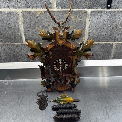 Vintage Hubert Herr Black Forest Cuckoo Clock Made In Germany