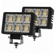 2PCS 6 Inch 12V LED Work Lights 100W Super Bright 20000LM Flood Beam; IP67